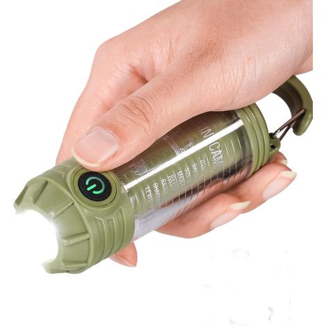 Lampe torche LED rechargeable pour le camping - 6 modes d'éclairage avec lumière rouge, portable pour la randonnée en cas d'ouragan et les situations d'urgence (1/5)