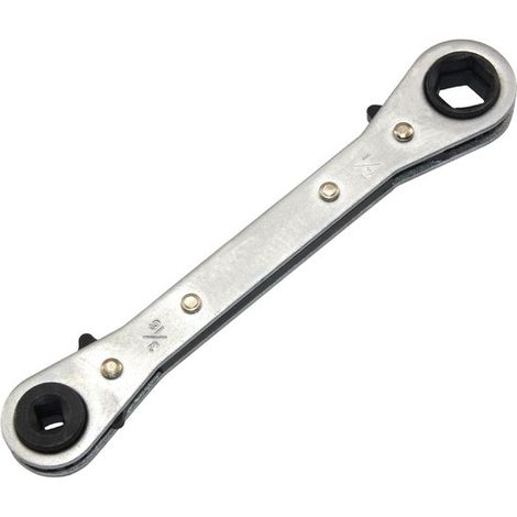 Llave de carraca de doble vaso, llave inglesa 4 en 1, 4 en 1, de 17,3 cm de largo, llave de carraca métrica doble (1/2)