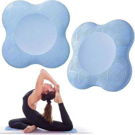 Ensemble de 2 coussins de yoga pour genoux et coudes – en mousse extra épaisse, adaptés aux genoux, coudes, poignets, paumes et tête – pour le yoga et comme coussins de genoux – coussins unisexes en m (1/5)