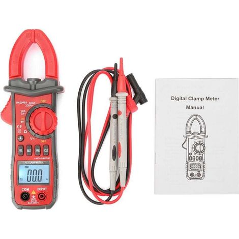 Digital multimeter clamp meter, Multifunctional digital clamp electrical test ammeter-voltmeter, for AC/DC RMS resistance frequency, voltage frequency clamp meter (1/5)