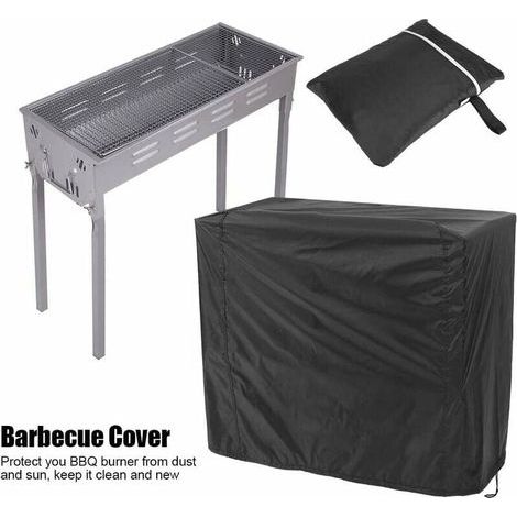 Schwarze Grillabdeckung, UV-/wasser-/feuchtigkeitsbeständig, staubdicht, wasserabweisend, winddicht für Grillen im Freien, Garten und auf der Terrasse (80 x 66 x 100 cm) (1/4)