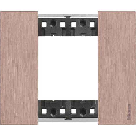 Living Now plaque cuivre 2 modules BTICINO BTKA4802ZM