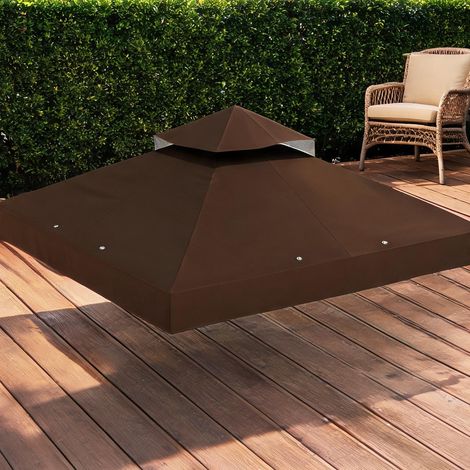 Toit de remplacement pour pergola 3 x 3 m polyester 600D Oxford (1/5)