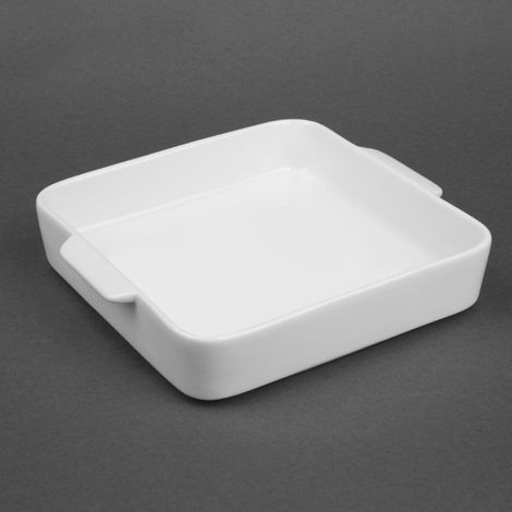 Plats à four carrés avec poignées Whiteware 200x180x40mm (Lot de 3) - Ref DX387 - Olympia (1/5)