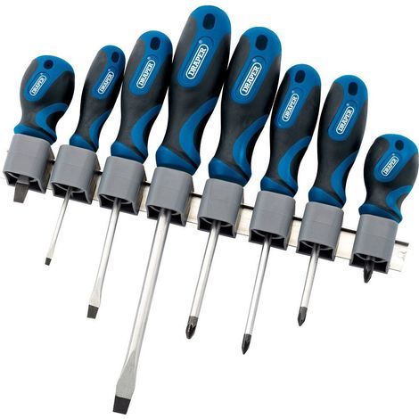Draper 48933 - Set 8 cacciaviti, con impugnature morbide