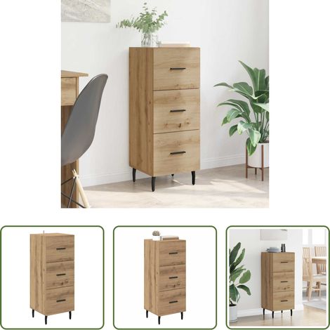 Wohnzimmer - Sideboard Artisan-Eiche 34 x 34,5 x 90 cm Holzwerkstoff (1/5)