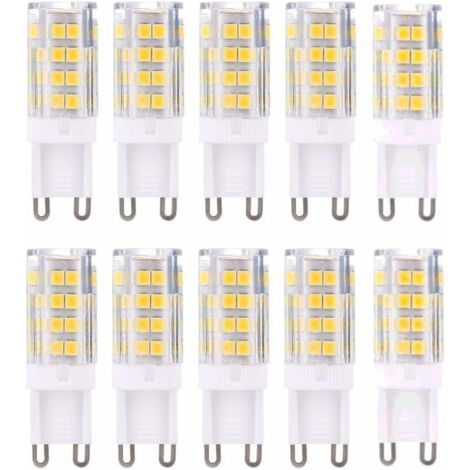 Ampoules LED G9 - Blanc Chaud 3000K 5W Équivalent aux Ampoules Halogènes de 40W 420 Lumens - Non Dimmable - Lot de 10 (Classe énergétique A+)