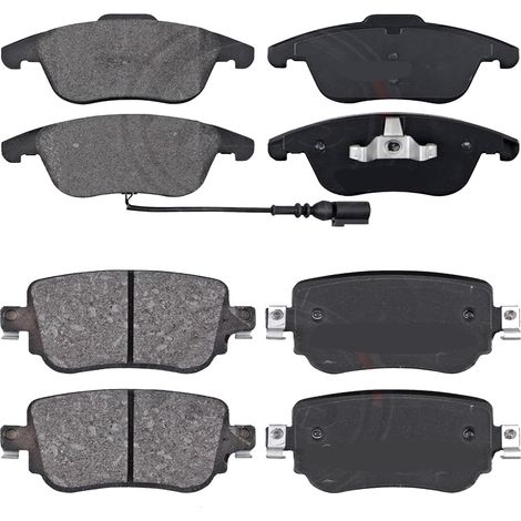 KIT PASTIGLIE FRENO ANTERIORI E POSTERIORI compatibile con AUDI Q3 (8UB,8UG) / PASTIGLIE FRENANTI AUTO OEM FDB4057,FDB4485 / SOSTITUZIONE DIRETTA / BASSA POLVERE / SILENZIOSO
