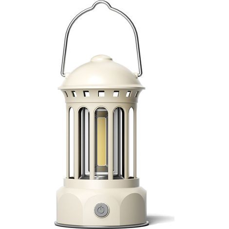 Lampe de camp portable en fer chromé ABS rétro, lanterne de camping COB pour la pêche en plein air (1/5)
