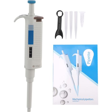 Pipette manuelle réglable U1000 100-1000 µl, set complet stérilisable, micropipette ajustable de précision (1/5)