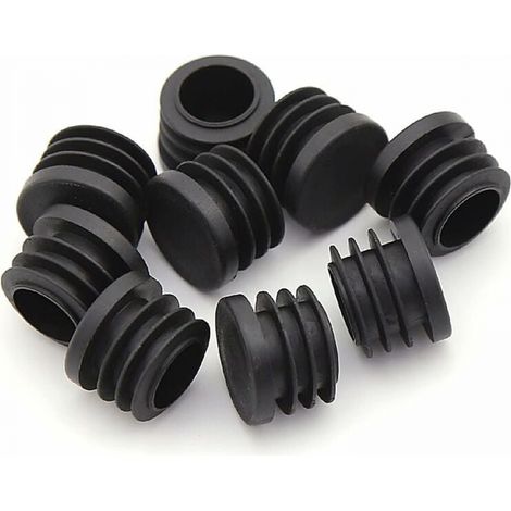 Embouts ronds en plastique, 30 pièces, embouts de tube noirs pour chaise (25 mm), marron foncé (1/4)