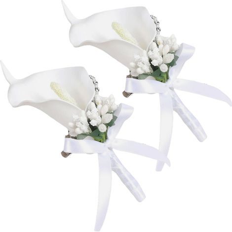 Boutonnière da sposa, damigelle, paggetti - Bianco