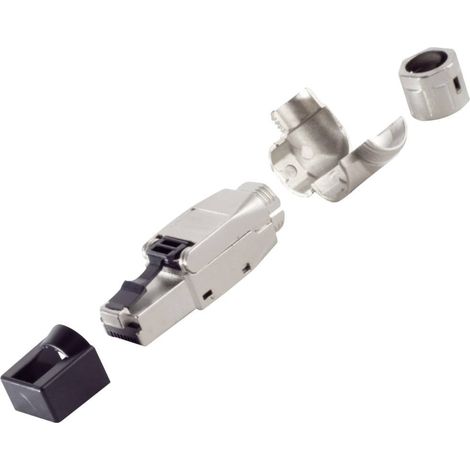 BKL Electronic Spina RJ-45, senza attrezzi, angolare, STP, CAT. 8.1 10121218 Argento 1 pz.