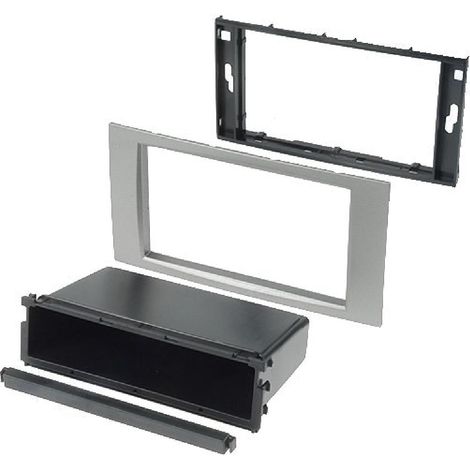 Facade Autoradio FA1530D compatible avec Ford 04-10 - Argent - vide-poche