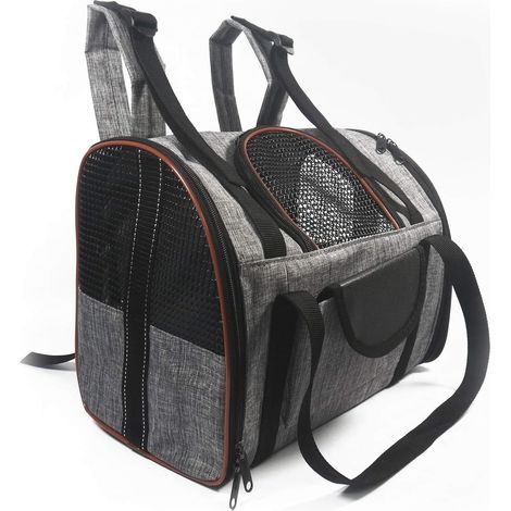 1 Sac de transport pour chien et chat, pliable, fenêtre en maille, imperméable, siège auto, voyage (1/5)