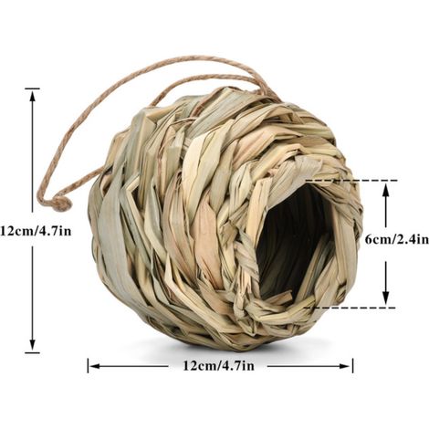Nid d'oiseau suspendu pour extérieur, maison tissée main en fibres naturelles pour mésanges, décoration intérieure et extérieure, cadeau (1/3)