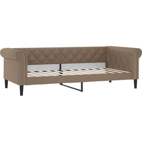 Lit simple Lit adulte Lit de jour cappuccino 100x200 cm similicuir (1/5)