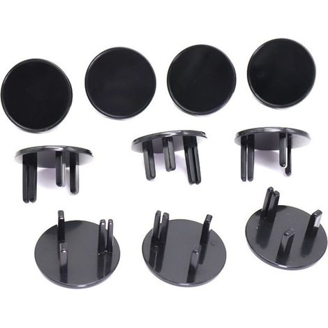 Couvercle de sortie 3 trous ABS, protection de sécurité électrique pour la maison, rond noir.