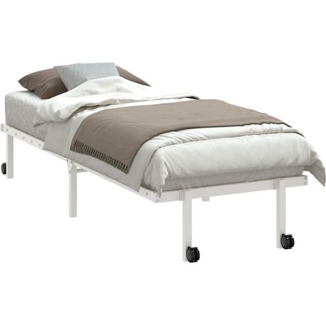 vidaXL Cadre de lit sans matelas pliable blanc 75x190 cm acier (1/5)