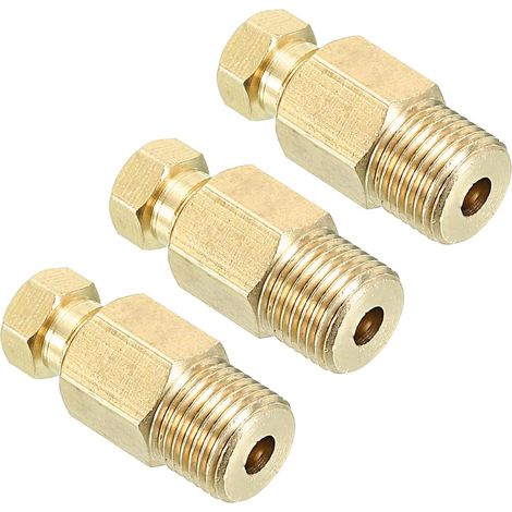 Raccord En Laiton Pour Tube 4mm Bsp 1/8 Ton Doré Lot De 3 (1/5)
