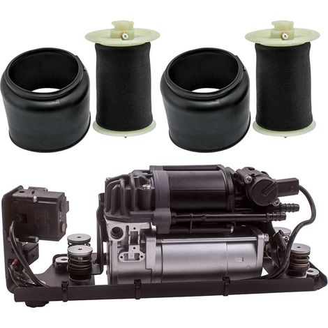 2X Hinten Federbalg + Luftfederung Kompressor mit Ventil For BMW 5er F11 F07 F01 37206789450 Luftfeder Hinten + Kompressor + Halterung 37106781827 (1/4)