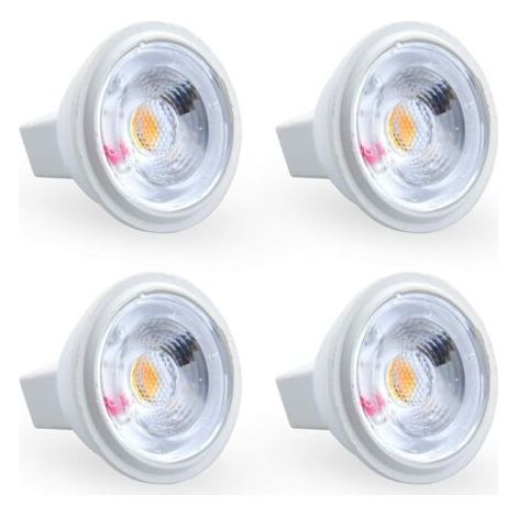3W MR11 GU4 Ampoule LED Blanc froid 6000K AC/DC 12V Equivaut à l’Ampoule Halogène 35W Parfait pour maison, bureau, magasin, supermarché, bars, café, exposition, hôtel, restaurant, etc (4pcs) [Classe é (1/4)