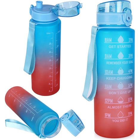 Große Motivationsflasche für Trinkwasser, Fitnessstudio, Fitness, Training, 1 Liter (1/5)