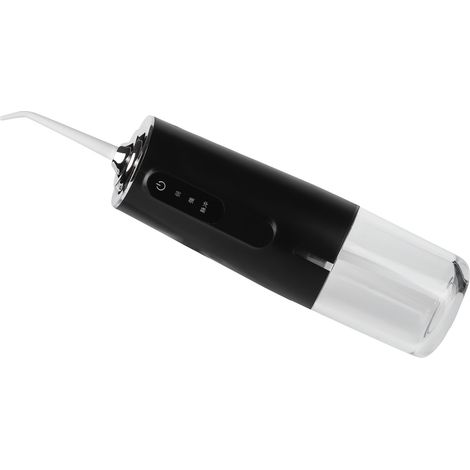 Hydropulseur buccal portable 240 ml, 3 modes, rechargeable par USB, étanche, avec 1 embout, noir. (1/5)