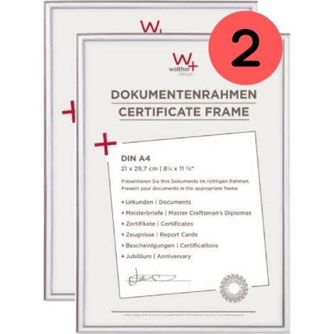 Cadre photo Argent 21 x 29,7 cm (DIN A4) Double Pack, Cadre en plastique KV130SD (1/5)