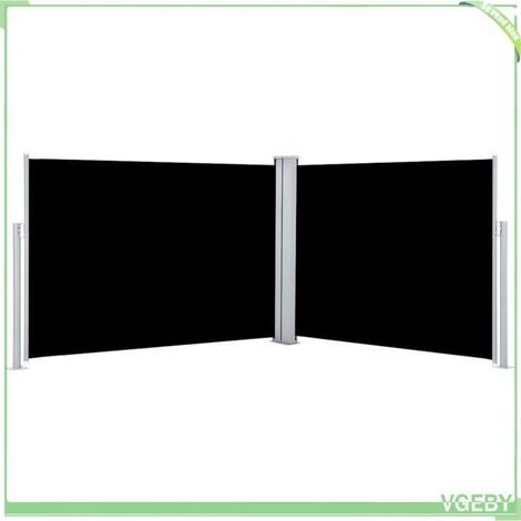 Auvent latéral rétractable - FAFEICY - 48478 - Noir - Hauteur 120 cm - Largeur réglable jusqu'à 1000 cm (1/5)