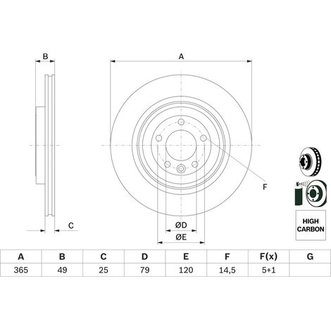 Lot de 2 Disques de frein Bosch 0 986 479 F68 LAND ROVER LR 033303 (1/2)
