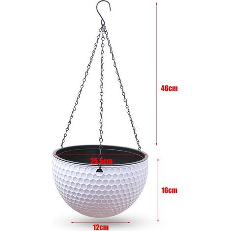 Pot de Fleurs Suspendu Suspensione Chaîne Décorative Polypropylène Résine Environnemental Antidérapant Matériel: Plastique Dimensions: 25.516cm (1/4)
