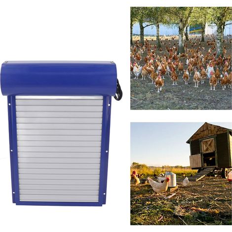 Porte Automatique Poulailler Programmable avec Rouleau pour Poule et Canard, Porte Sécurisée à Roulement en Métal, Contrôleur LED sans Batterie et 2 Modes Timer (1/4)