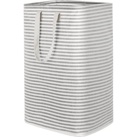 Panier à linge pliable et imperméable de grande taille avec poignées extensibles, idéal pour laver le linge sale dans la chambre, disponible en bleu et gris, 75 L. (1/5)