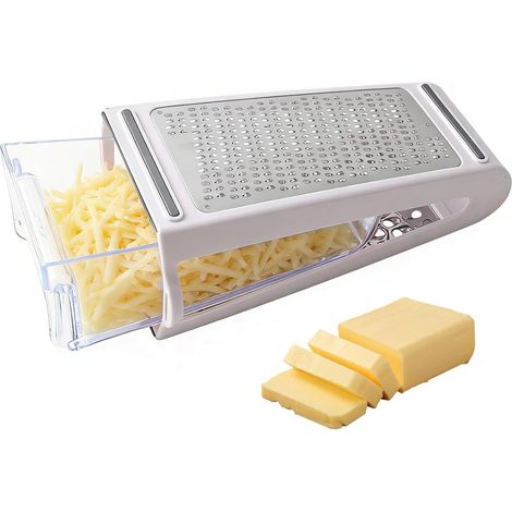 Râpe fromage avec bac récupérateur inox manuel cuisine légumes ail gingembre qualité pro usage polyvalent (1/5)