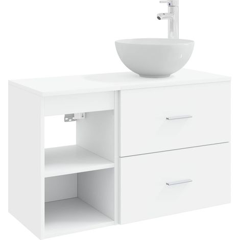 Badezimmermöbel-Set 2 pcs Weiß Holzwerkstoff vidaXL