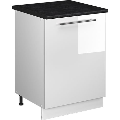 Spülenunterschrank Fame-Line, Weiß Hochglanz/Weiß, 60 cm, Vicco (1/5)