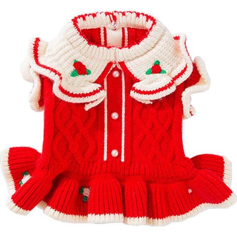 Pull-over Chien - Col Roulé Tricot Élastique - Pour Chiens et Chats de Petite Taille - Hiver Noël - Taille XL (1/4)