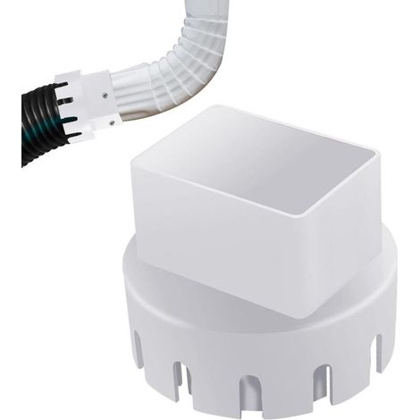 Adaptateur de drainage de gouttière - Raccord de soins de pluie carré à rond, extension d'eau de pluie extérieure Convient aux tuyaux d'évacuation en PVC de 3 ou 4 pouces, compatible avec les tuyaux (1/5)