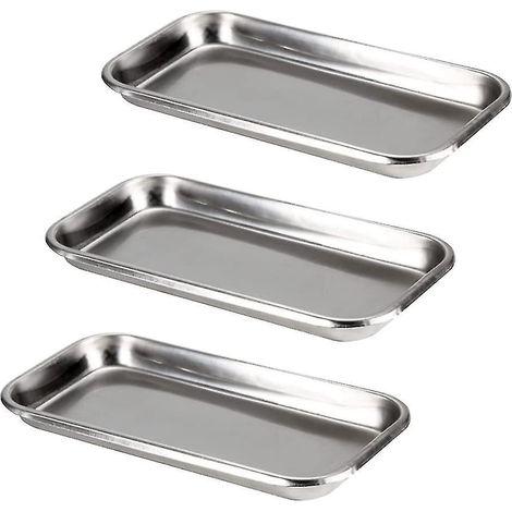 Plateau Instruments 3 Pices Plateau En Acier Inoxydable 304 Plateaux Rectangulaires En Acier Inoxydable Plat Inox Acier Inoxydable Outil De Plateau P (1/5)
