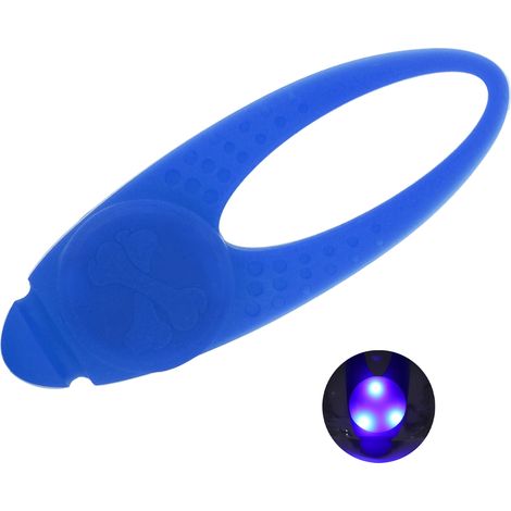 Lampe de sécurité LED étanche pour collier de chien avec clips en acier inoxydable (bleu) (1/5)