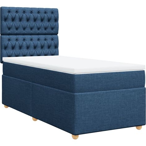 Maison Exclusive - Boxspringbett mit Matratze Blau 80x200 cm Stof