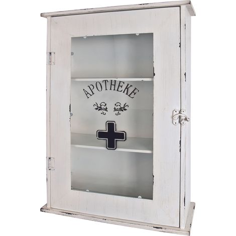 Armoire à pharmacie blanc, Dim : L43 x H62 x P17 cm -PEGANE-
