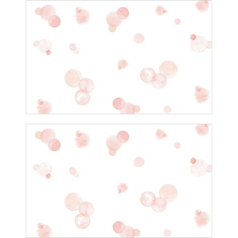 Sticker mural à pois roses aquarelle en PVC pose sans outil (1/5)
