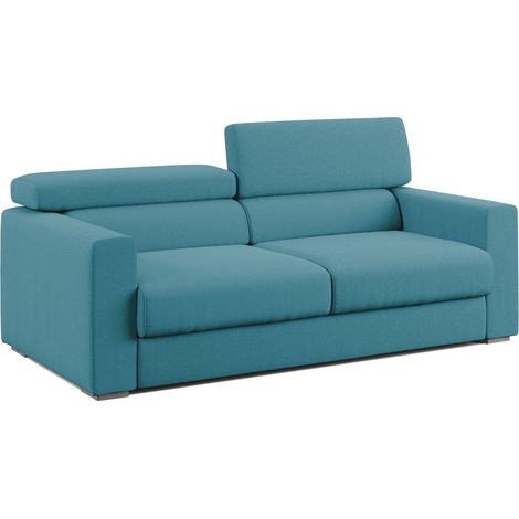 Dylan Divano con pouf estraibile 158 cm azzurro