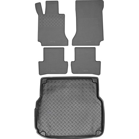 Juego de alfombrillas de goma para coche y maletero para Mercedes Clase C W204 familiar (2007-2014).