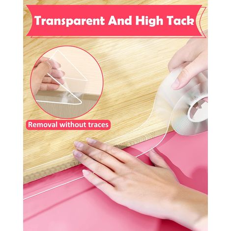 Coin de table transparent 1M, protection angle meuble, pré-adhésif nano tape, épaisseur 1mm. (1/4)