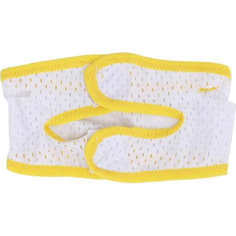 Mentonnière anti-ronflement, mentonnière amincissante en maille respirante pour le visage, ceinture de soutien de la mâchoire pour adultes (jaune, bord recouvert) (1/5)