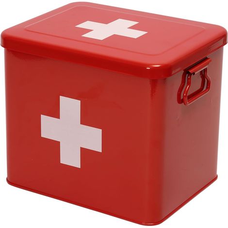 Boite Pharmacie Metal Rouge, Boite a Pharmacie 23,5 cm pour Maison (1/5)