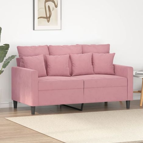 Sofá de 2 plazas terciopelo rosa 120 cm vidaXL (1/5)